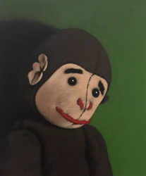 Portrait de singe sur vert