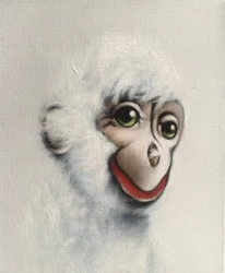 Singe en blanc