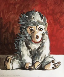 Singe blanc sur rouge, 2006
