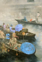 Punts sur le Wey à Brooklands