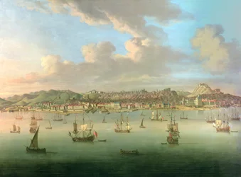 La flotte britannique entrant dans le port de Lisbonne, 1735