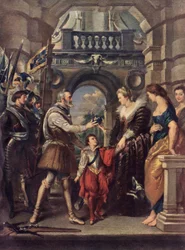 Le roi Henri IV de France avec Marie de Médicis au 16ème siècle (lithographie)