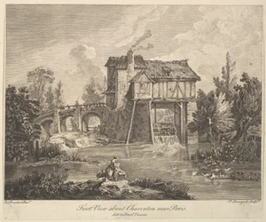 Première vue de Clarenton près de Paris, milieu à la fin du XVIIIe siècle