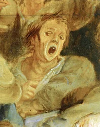 Fête religieuse ou mariage dans un village, vers 1635-38 (huile sur bois)