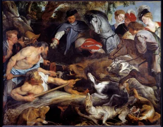 Chasse au sanglier. Peinture par Pierre Paul Rubens