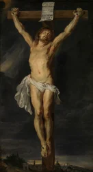 Le Christ en croix (huile sur toile)
