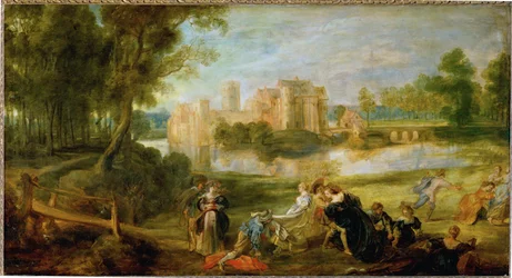 Der Schlosspark, vers 1635 (huile sur bois de chêne)