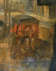 Hélène Fourment avec une calèche (peinture sur bois)