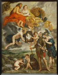 Henri IV recoit le portrait de Marie de Medicis