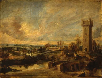 Paysage avec une tour