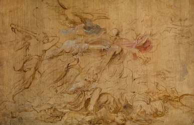Minerve et Hercule retenant Mars (huile sur panneau)