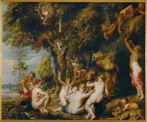 Nymphes et Satyres (peinture sur toile)