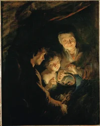 Vieille femme avec un brasero, vers 1618-20 (peinture sur bois de chêne)