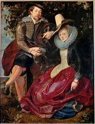 Pierre Paul Rubens et Isabelle Brant, première femme de Rubens (peinture sur toile)