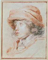 Étude du portrait de son fils Nicolas (craie noire, rouge et blanche)