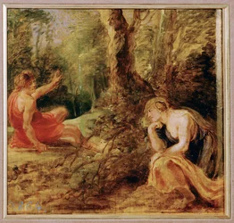 Procris et Cephalos (peinture sur bois)