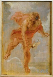 Prométhée avec le tison (peinture sur bois)