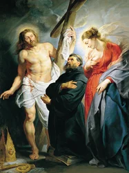 Saint Augustin entre le Christ et la Vierge