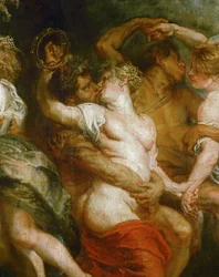 Satyre embrassant une bacchante (huile sur toile)