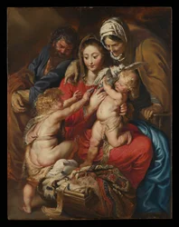 La Sainte Famille avec sainte Élisabeth, saint Jean et une colombe
