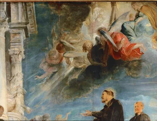 Le miracle de Saint François Xavier (peinture sur bois de chêne)