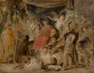 Le triomphe de Rome : le jeune empereur Constantin honore Rome