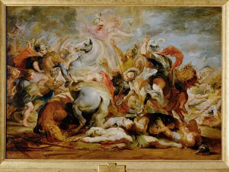 La mort du consul Decio Mus (peinture sur bois)