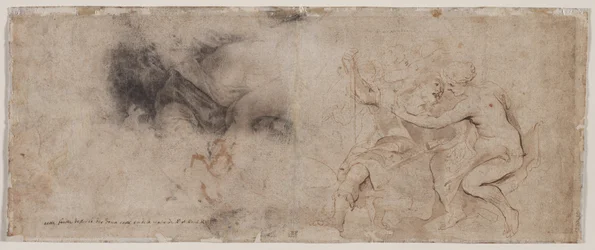Vénus désarmant Mars, étude de draperie (verso)