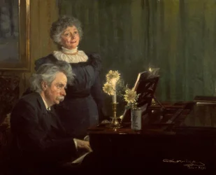Edvard Grieg accompagne sa femme au piano à queue