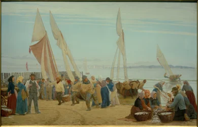 Matin à Hornbaek. Les pêcheurs arrivent à terre