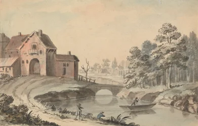 Figures dans un paysage près d