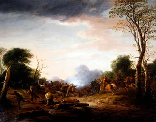 Une embuscade dans un paysage boisé