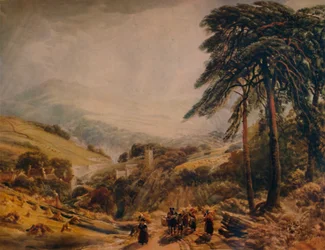 Village de Matlock : Les glaneuses rentrant, 1849