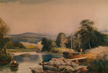 Sur le Teify, Cardiganshire, 19ème siècle, 1935