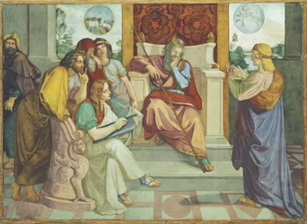 Joseph interprète les rêves du pharaon. Peinture murale du cycle en huit parties de la Casa Bartholdy à Rome