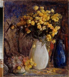 Nénuphars dans un vase blanc
