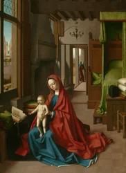 Vierge et enfant dans un intérieur domestique