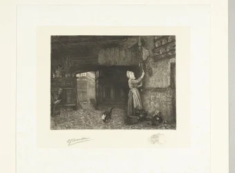 Femme remontant une horloge murale