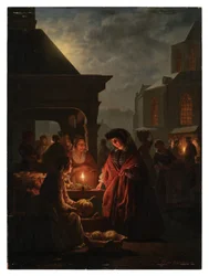 Le Groenmarkt à La Haye la nuit