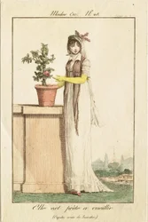 Elle est prête à cueillir (capote ornée de jacinthe)