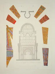 Détails et façade de la chapelle de Mirah, de 