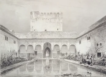Bassin et fontaine dans la cour de l