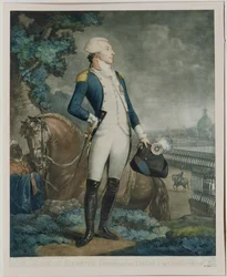 Portrait du Marquis de La Fayette (1757-1834) commandant de la Garde nationale, 1790