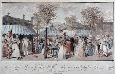 Promenade dans le jardin du Palais Royal - par Debucourt