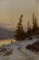 Homme dans un paysage d