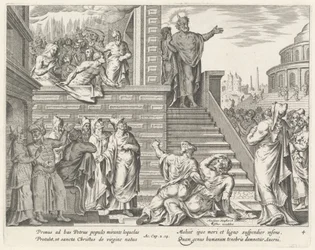 Saint Pierre parle au peuple du Christ
