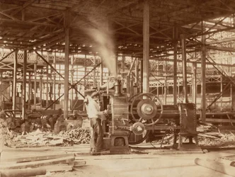 Machine à vapeur près du Grand Transept, Crystal Palace, 1851