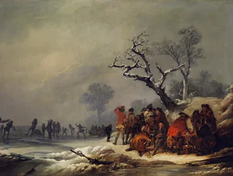 Société se reposant dans une jouissance hivernale