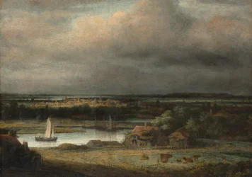 Paysage fluvial large, vers 1648-49