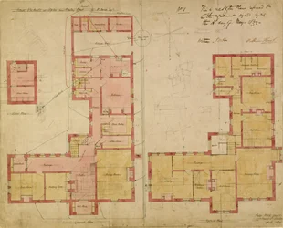 Plans pour la Red House, Bexley Heath, 1859
